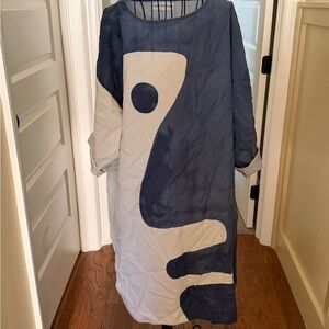 Mara Hoffman Blue and White Maxi Dress lined